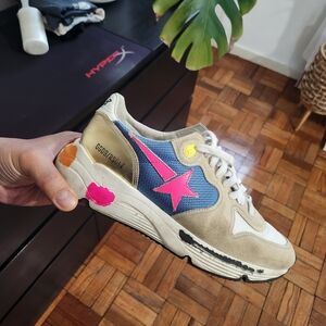 Golden Goose Running Size 39 Sneakers Beige and Blue